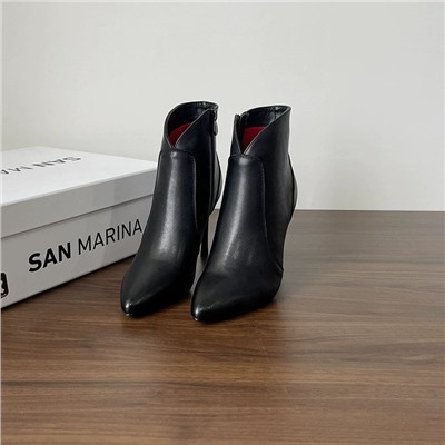 Женские кожаные ботильоны на высоком каблуке