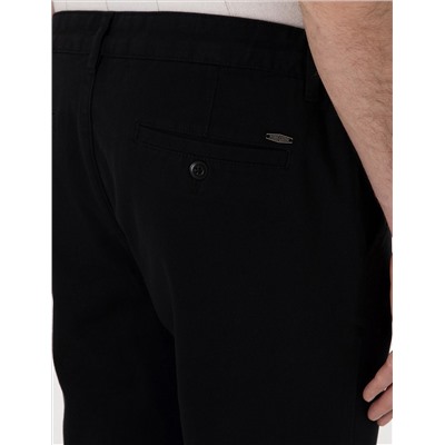 Siyah Slim Fit Beli Lastikli Kanvas Pantolon