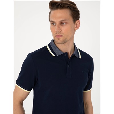 Lacivert Slim Fit Polo Yaka Tişört