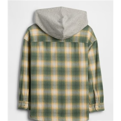 Kids Relaxed Hooded Flannel Shirt