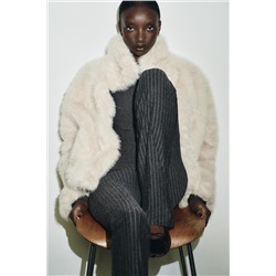 VELVET EFFECT BALLERINA FLATS WITH STRAPS