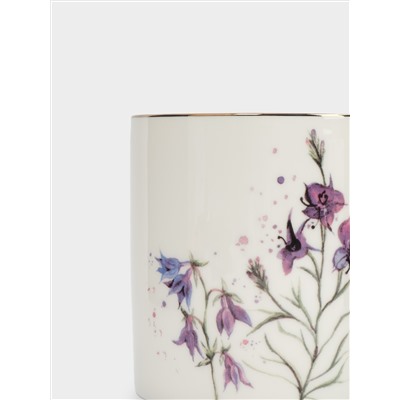 Кружка, 380 мл, фарфор F, белая, с золотистым кантом, Колокольчики, Giardino