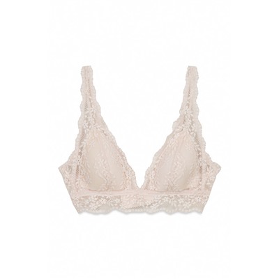 Sujetador triangular relleno encaje rosa FANTASTIC
