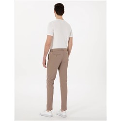 Vizon Slim Fit Beli Lastikli Kanvas Pantolon