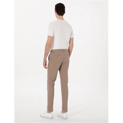 Vizon Slim Fit Beli Lastikli Kanvas Pantolon