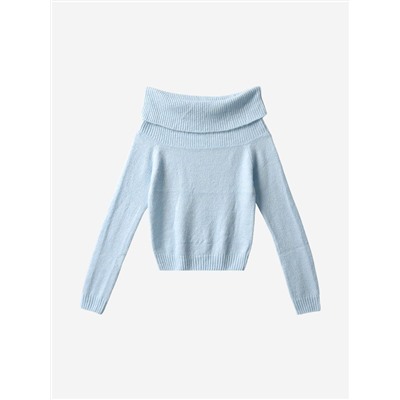 Женский пуловер с отворотом с открытыми плечами Н*М