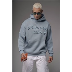 Худи с надписью голубой