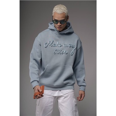 Худи с надписью голубой