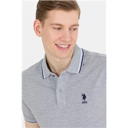 Erkek Gri Melanj Basic Polo Yaka Tişört