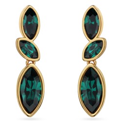 Серьги Эдем (кристаллы SW зеленые; покрытие золото), Есть комплект