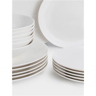 Сервиз обеденный, 6 перс, 18 пр, фарфор P, белый, White Basics