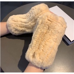 Женские меховые перчатки без пальцев  Chane*l