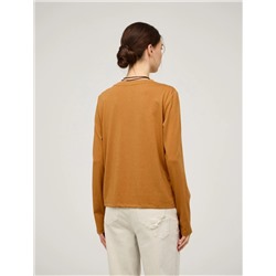 Янтарный джемпер с асимметричным низом