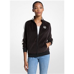 Michael Kors Outlet Striped Velour Zip-Up Jacket