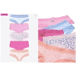 PINK 5-PACK WINK LACE-TRIM CHEEKY PANTIES