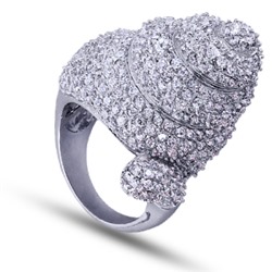 Кольцо (белый цирконий; покрытие родий)