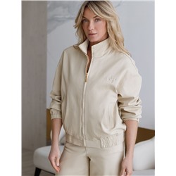 Джинсовый бомбер на молнии из эластичного денима средней плотности