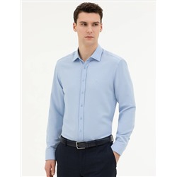 Koyu Mavi Slim Fit Uzun Kollu Gömlek