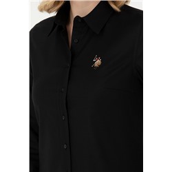 Kadın Siyah Uzun Kollu Basic Gömlek