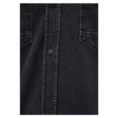 Mavi Rio Casual Antrasit Vintage Jean Gömlek Fitted / Vücuda Oturan Kesim 0295785223