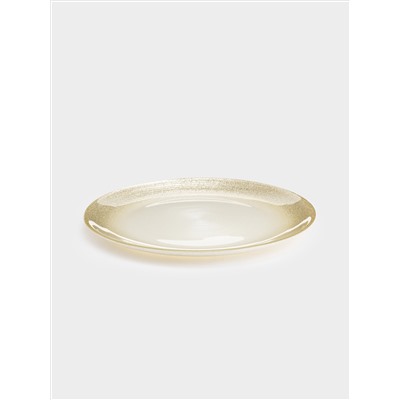 Тарелка закусочная, 21 см, стекло, молочная/шампань, Marbella