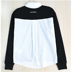 Женская хлопковая толстовка с имитацией воротника рубашки КАР*Л 😎