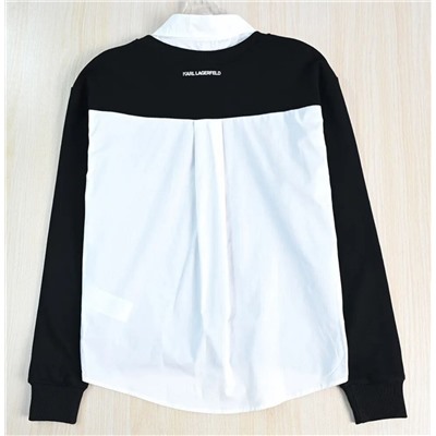 Женская хлопковая толстовка с имитацией воротника рубашки КАР*Л 😎