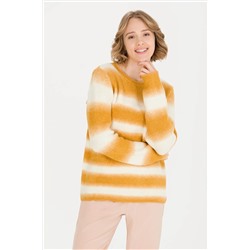 Kadın Safran Bisiklet Yaka Kazak