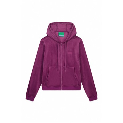 Chaqueta terciopelo cremallera vino