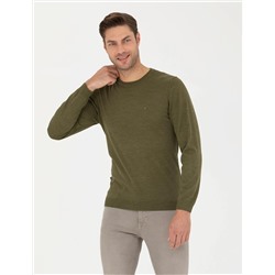 Açık Yeşil Slim Fit Basic Kazak