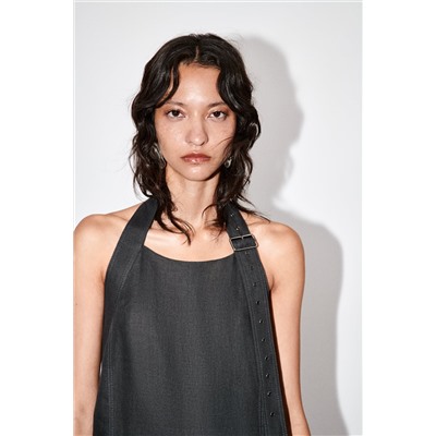 LINEN HALTERNECK DRESS