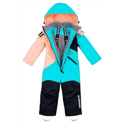 Комбинезон 8з2821 бирюзовый/персиковый неон #289085