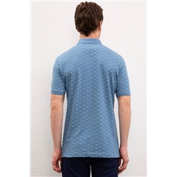 Erkek İndigo Polo Yaka Tişört