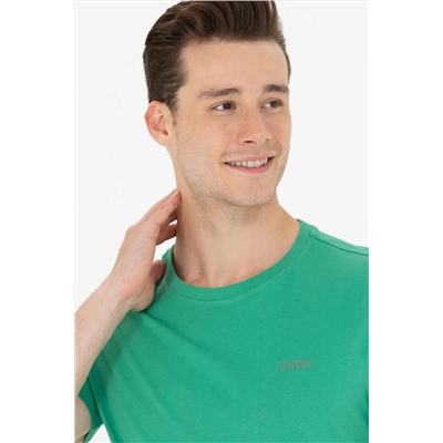 Erkek Yeşil Basic Bisiklet Yaka Tişört