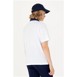 Kadın Beyaz Polo Yaka Tişört