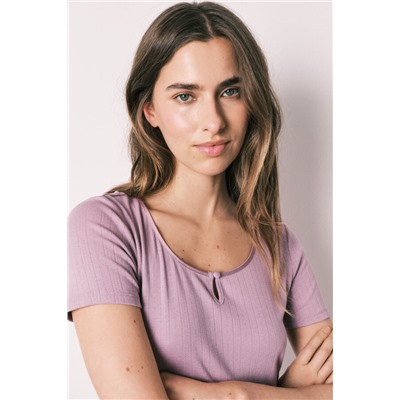 Pijama rosa estampado flores