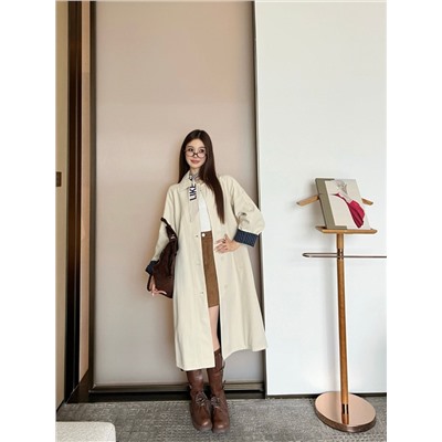 Женский плащ / тренч с отворотами на рукавах (2 цвета) МИУ МИ*У