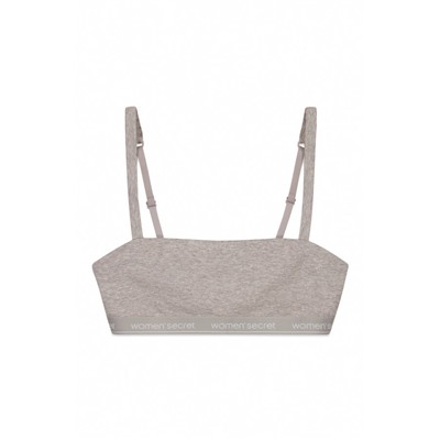 Sujetador top algodón canalé marrón