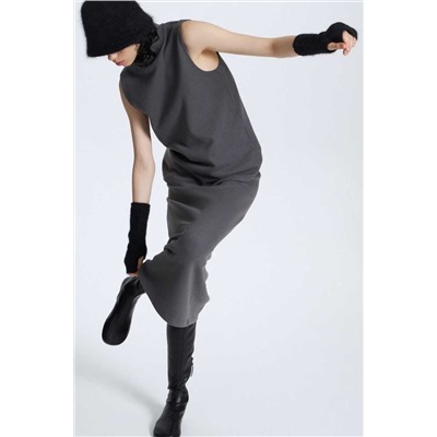 Трикотажный комплект  Топ  с воротником + длинная юбка 2 цвета  ЛАЙ*М