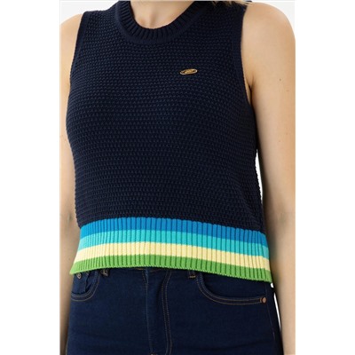 Kadın Lacivert Bisiklet Yaka Kazak