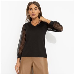 Блуза комбинированная, Попала в сказку (black)