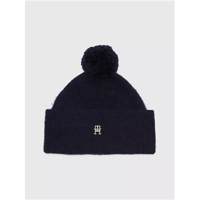 TOMMY HILFIGER TH LOGO POM BEANIE