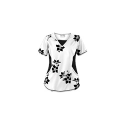 UA Spacious Bouquet White Print Scrub Top