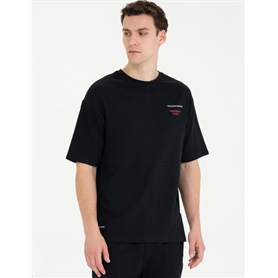 Siyah Regular Fit Bisiklet Yaka Tişört