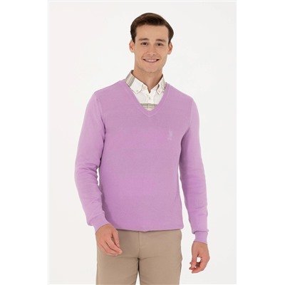 Erkek Lila Basic Kazak