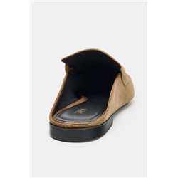 SPLIT SUEDE MULE LOAFERS