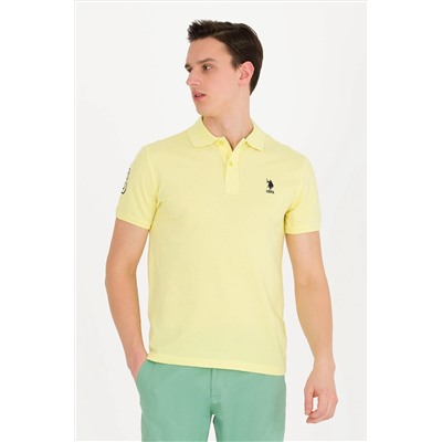Erkek Açık Sarı Basic Polo Yaka Tişört