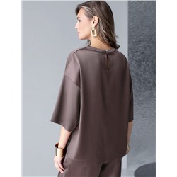 Блузка свободная из струящегося плотного сатина