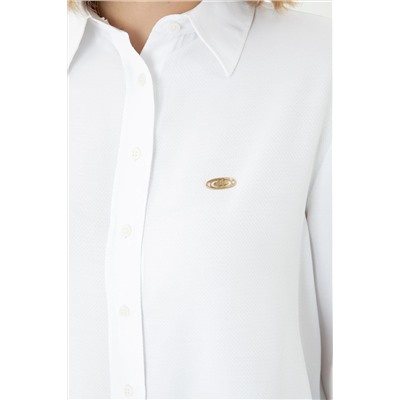 Kadın Beyaz Uzun Kollu Gömlek