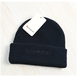 Плотная теплая вязаная шапка из смеси хлопка и шерсти с вышитыми буквами ЛУЛУЛЕМО*Н